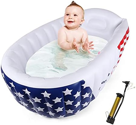 Amazon.com: AIOVEN Infant Inflatable Bathtub with Air Pump - Safe ...