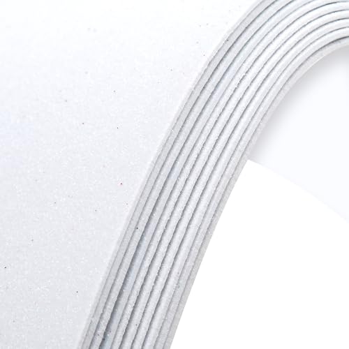 10 Pack Glitter Foam Sheets Craft 8 x 12 inch (White)