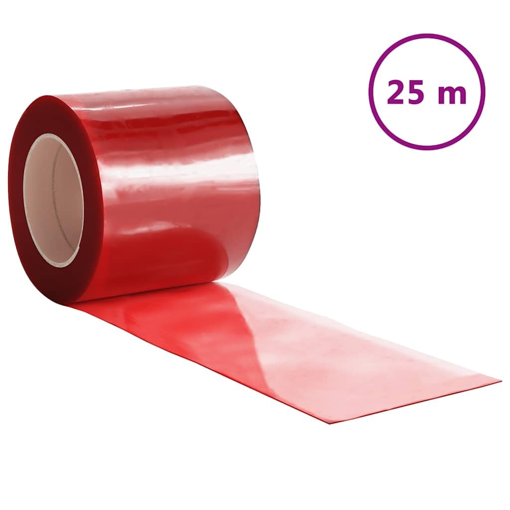 Genérico Tira de Cortina para Puertas PVC Rojo 200x1,6 mm 25 m,Decoración,Tratamientos de la Ventana,Cortinas y visillos,153866