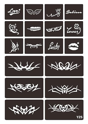 Lot de 18 pochoirs de tatouage tribal - B5