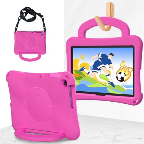 Coque MatePad T10S et T10 Huawei rose rouge en mousse EVA antichoc avec poignée