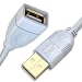 15Ft Extra Long IPAX Gold Plated USB 2.0 Extension Cable with Ferrite Core for Photo Printer Bluetooth Wireless Speaker Camera Headphone Portable Scanner USB Microphone and More ... (White)