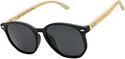 Oculos de Sol Hexagonal Premium Bambu Classico Retro UV400 Masculino Feminino Unisex - Modelo Tulum Polarizado - Cacife Brand