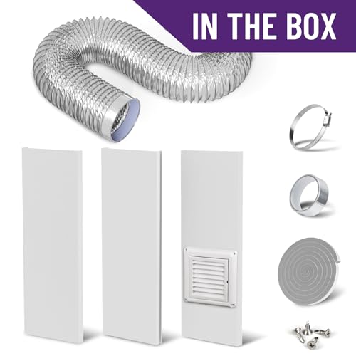 Dryer Vent Window Kit with 4 inch Dryer Vent Duct Hose & Exhaust Vent Cover,Adjustable Dryer Vent with 1 Clamps & Aluminum Foil Tape by Mxclimate - Image 9