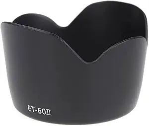 CAM-X ET60ii Flower Type Bayonet Mount Lens Hood for EF-S 55?250mm f/4?5.6 is, EF-S 55?250mm f/4?5.6 is II, EF 75?300mm f/4?5.6 III USM, EF 75?300mm f/4?5.6 III Lens Hood (58 mm, Black)