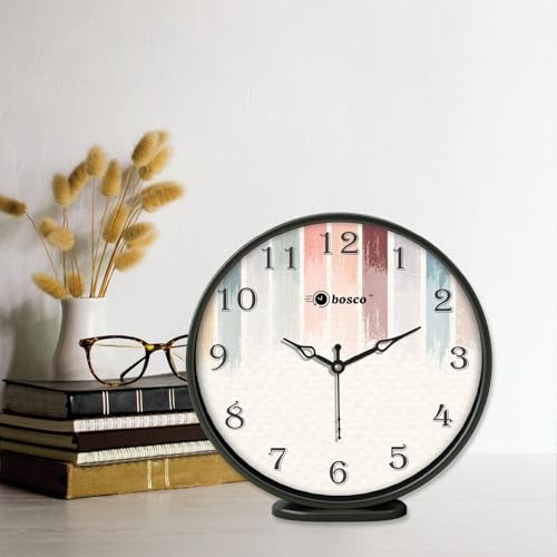 Image of Modern Black & White Wall Clock Silent Non-Ticking Analog Quartz Desk & Wall Clock for Living Room, Bedroom and Study Table-BWC-1208