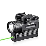 COSMOING Pistol Green Laser Light Combo (Laser Sight Combo) & 600 Lumen Strobe Pistol Flashlight Rail Mount Gun Flashlight with Quick Release for Pistols Handguns,Gun Light,Pistol,Rifles