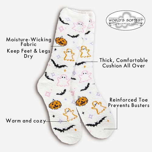 Image of World's Softest Cozy Collection Crew Socks - Smooth Multi Colors Cozy Socks - Knit Top Holiday Spirit Fashion Socks