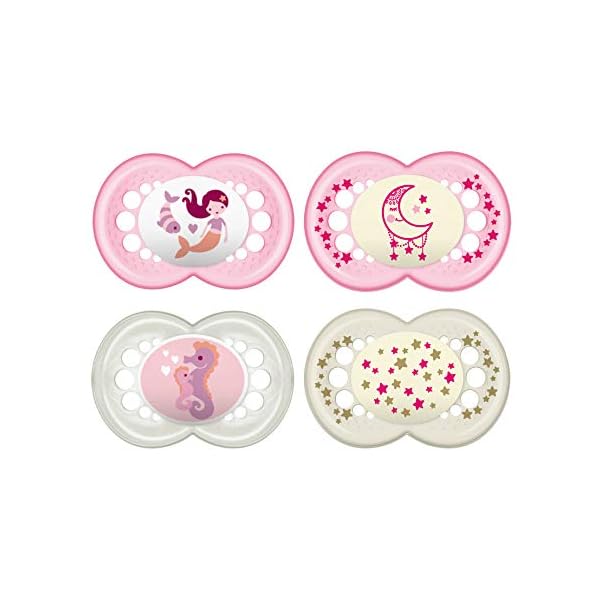 MAM Day & Night Schnuller-Set im 4er-Set, 2x MAM Original und 2x MAM Night, zahnfreundlicher Silikonschnuller aus…