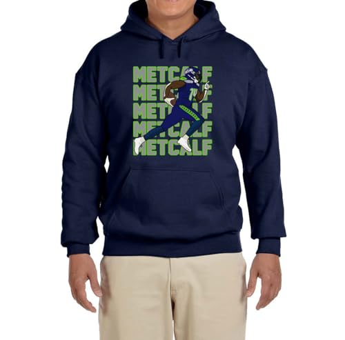 Navy Seattle Dk Metcalf Text Pic Hooded Sweatshirt