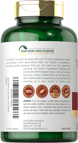 image for Carlyle Tart Cherry Capsules | 10,500mg | 200 Pills | Max Potency | No