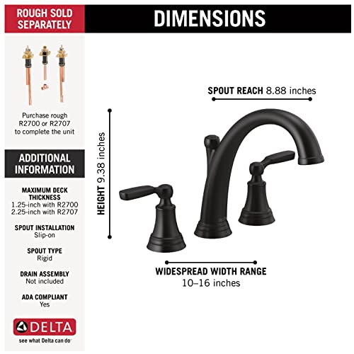 Delta Woodhurst Roman Tub Faucet, Oil Rubbed Bronze Deck Mount Bathtub Faucet, Venetian Bronze T2732-RB (Valve Sold Separately) - Thumbnail 6