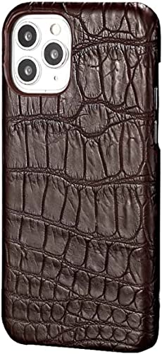 Étui en cuir crocodile iPhone 14 Plus GUMMMY coque luxe marron