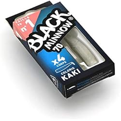 Vinilo Black Minnow FIIISH Black Minnow 4 - Señuelo de Vinilo para Pesca (Need to be reviewed, señuelos, Packs), Color Blanco, Talla Size 70