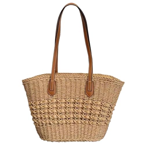 Sac de plage en paille de grande capacité, cabas été et grand fourre-tout pour femme