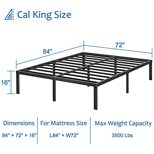 Comasach California King Bed Frame 16 Inches Tall, Heavy Duty Metal Platform Bed Frame,Sturdy Steel Frame,Support Up To 3500Lbs,No Box Spring Needed,Noise-Free, Easy To Assemble #TOP2