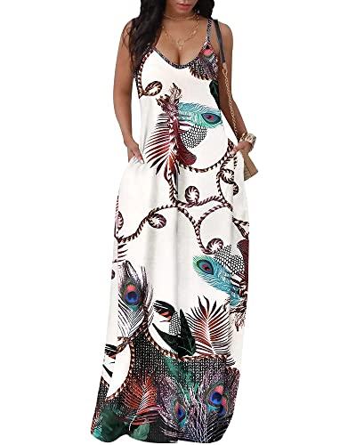 Image of SheKiss 2026 Women's Casual Summer Floral Long Maxi Dresses Floor Length Sleeveless Plus Size Sundresses