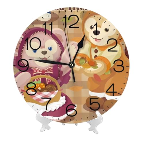 掛け時計 ダッフィーフレンズ ダッフィー 北欧 壁掛け時計 静音 自宅 寝室 部屋飾り 贈り物 インテリア 大数字 直径25cm 非電波 アニメ グッズ キャラクター かわいい プレゼント