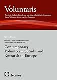 Contemporary Volunteering Study and Research in Europe: Special Issue (Sonderband Voluntaris)