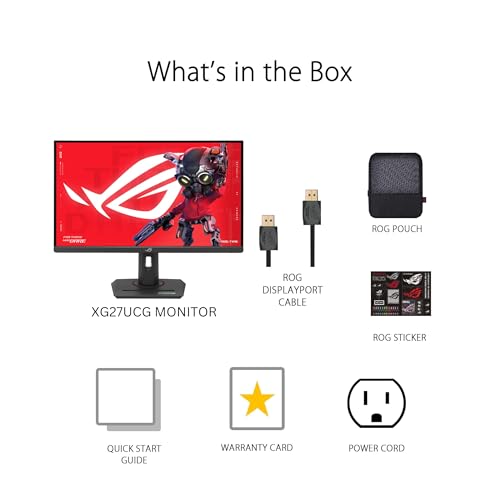 ASUS ROG XG27UCG 27 Inch 4K 160Hz USB-C G-SYNC Gaming Monitor | Dual Mode FHD 320Hz, 1ms, DisplayHDR 400, DCI-P3 99%, Fast IPS, ELMB Sync, FreeSync Premium for PS5 and Xbox - image 8