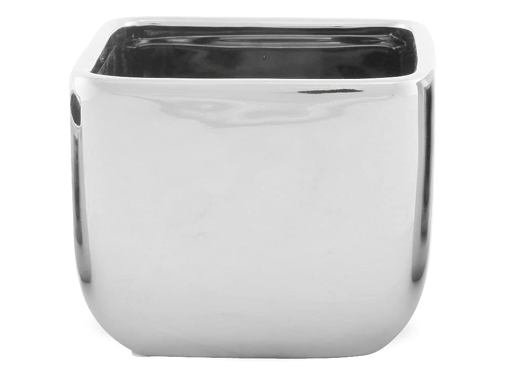 matches21 - Vaso per piante, rettangolare, in ceramica lucida, 17 x 17 x 14 cm