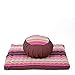 LEEWADEE Set da Meditazione con Fodera: Cuscino Zafu e Tappetino Zabuton per Yoga e Meditazione, materassino Tailandese in kapok Naturale, Rosso Marrone Rosa Fucsia