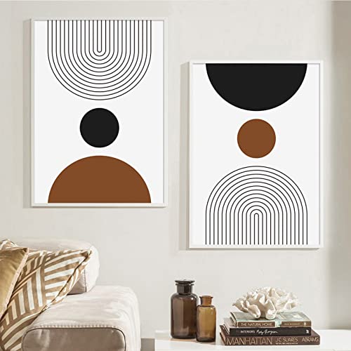 iYoucase Boho Parete Arte Astratto Geometrico Linea Poster Stampe Tela Quadri Moderni Quadro Per Soggiorno Camera Interno Casa Decorazioni 50x70cmx2 Senza cornice