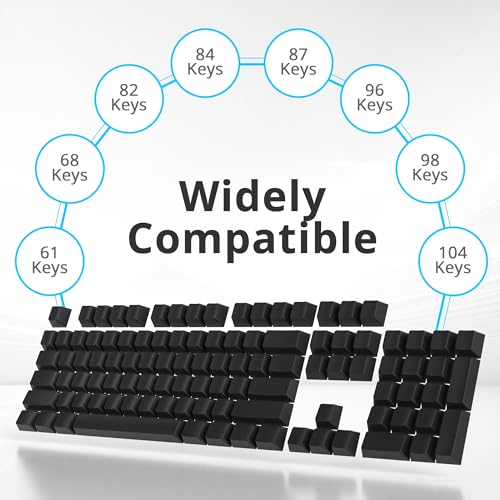 Image of Fogruaden Blank Keycaps, Thick PBT Keycaps, Cherry Profile, Minimalist Grey Black Keycap, 129 Key with 7U Spacebar, Custom Keycap for Mechanical Keyboard