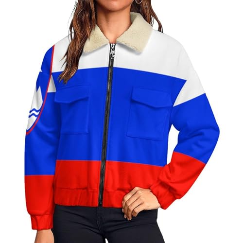 Sweat Polaire Femme Drapeau Slovène idéal pour les balades d'hiver et soirées cocooning