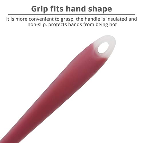 Kufung Silicone Nonstick Turner, High Heat Resistant To 480°F, Food Grade Slotted Turner, Bpa Free, Slotted Spatula For Fish, Eggs, Pancakes, Wok (Clear Red, 12 Inch) #TOP3
