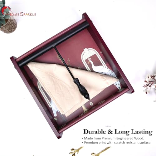 Image of Home Sparkle Napkin Storage - 1 Pack Table Napkin Holder Tray for Indoor & Outdoor Use | Kitchen, Dining, Restaurant & Home Decor (Wine-Red-C6V14)