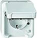 Produktbild Merten MEG2320-8019 SCHUKO-Doppel-Steckdose, waagerecht angeordnet mit BRS, polarweiß, AQUASTAR