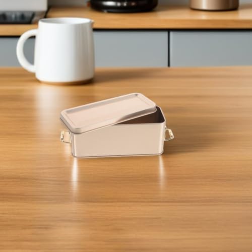 Lata de galletas de hojalata rectangular para almacenamiento de repostería 4