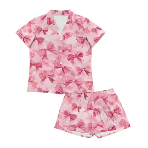 Image of Women's Short Sleeve Sleepwear Pajamas Nightwear with Pockets