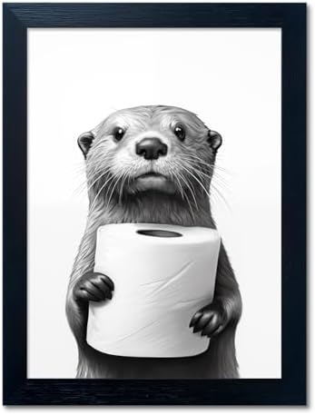 Bathroom Picture Wall Decor, Framed Black and White Bathroom Wall...