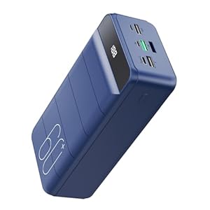 Powerbank 60000mAh, 22.5W PD USB-C Fast Charger, External Battery with LED Display, Power Bank 4 outputs and 3 inputs, Compatible with iPhone, Tablets, Android and More Blue