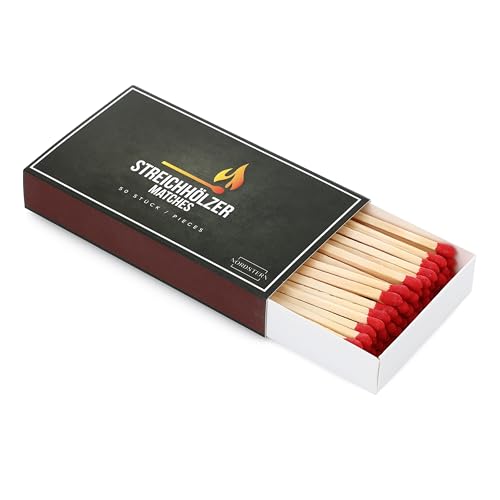 Nordstern Streichhölzer Lang 10er Pack á 50 Stück - Zündhölzer zum anzünden von Kerzen oder als Kaminanzünder - Sicherheitszündhölzer mit Schachtel - 10 cm Kaminhölzer