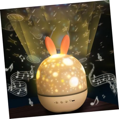 Lampe de chevet lapin rotative avec télécommande, cadeau de décoration lumineuse - 4