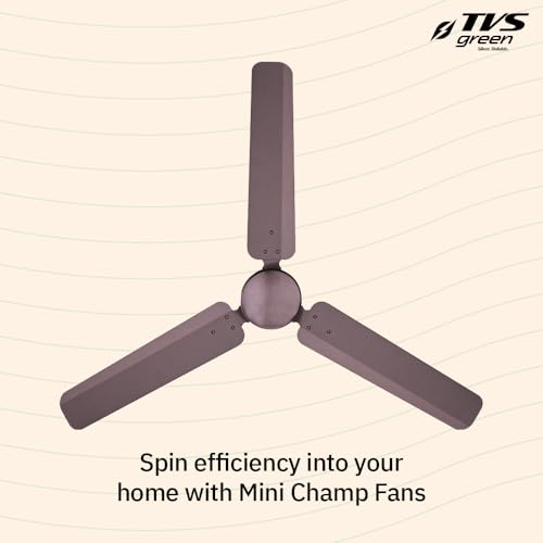 Image of Remote Controlled 1200MM Mini Champ | BEE 5 star Rated Energy Efficient Ceiling Fan | Advanced Green Heart BLDC Technology | 3 Years Brand Warranty | Baker Brown