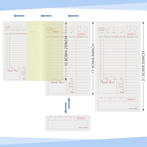 Cheques de invitados Qilery de 3 partes con papel sin carbono marrón y blanco 3