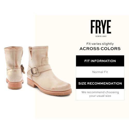 Image of Frye 5 inch Veronica Booties for Women - Full-Grain Brush-Off Leather with Antique Metal Hardware and Rubber Outsole, Genuine Stitch Welt Construction