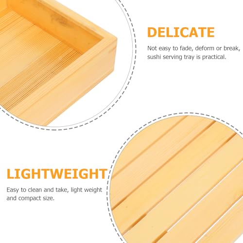 Bandeja rectangular japonesa para sushi de madera 23x18.5 cm miniatura 3