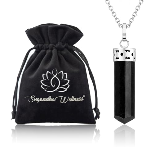 Black Tourmaline Natural Healing Crystal Protection Necklace