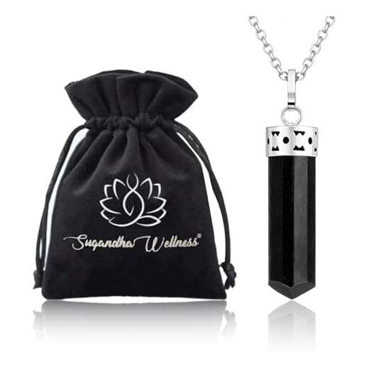 Natural Black Tourmaline Crystal Healing Necklace - for Root Chakra | Dispels Negative Energy. Guards Against Environmental Pollutants. Natural Stress Aid. Stimulates Optimism, Awareness, Happiness