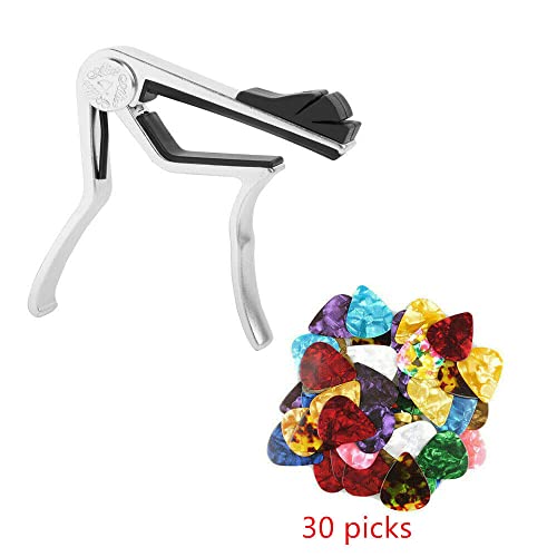 EURYTKS Accessoires d’instruments de Musique Déclencheur de capodastre de Guitare électrique Acoustique en Alliage, avec… - Les Beatles, Paul McCartney, John Lennon, RIngo Starr, George Harrison EURYTKS Accessoires d'instruments de Musique Déclencheur de capodastre de Guitare électrique Acoustique en Alliage, avec… – Image 3