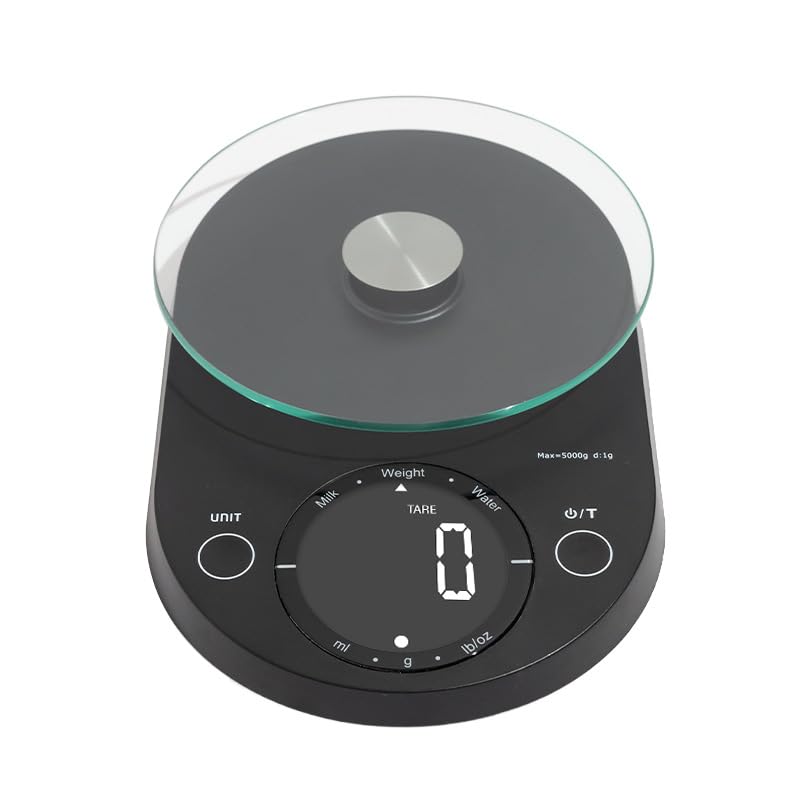 Digital Kitchen Scale Weight Grams and oz for Cooking, Baking, and Weight Loss,11 lbs, Clean Modern Black with Premium glass finish.Max 5000g-image-44