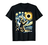 Graphic Poodle Solar Eclipse Painting Art Animal Breed Dog T-Shirt