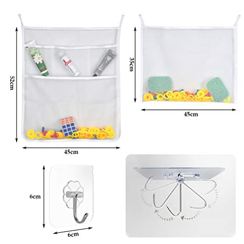 2Pcs-Bath-Toy-Organizer-Durable-Mesh-Toy-Net-Bath-Toy-Holder-with-6-No-Trace-Sticky-Hooks-Bathroom-Folding-Mesh-Storage-Basket-for-Toys-Shampoo-Soap