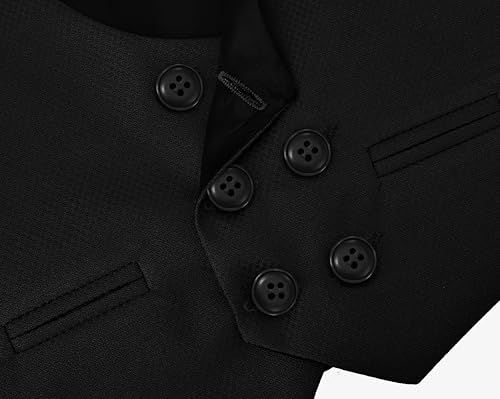 Image of Lilax Toddler & Little Boys Suit Set, Formal Suit Vest, White Dress Shirt, Dress Pants and Bowtie 4 Piece Suit Set