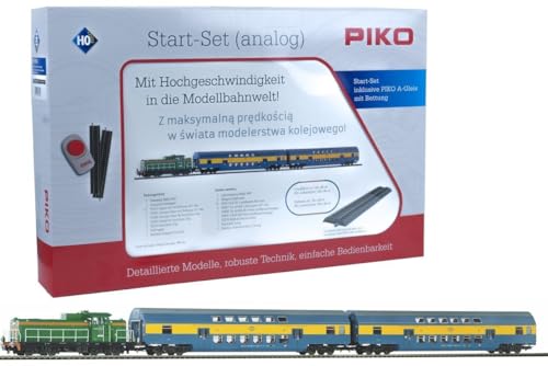 Locomotive Piko PKP SM42 avec rames de voyageurs à deux niveaux HO